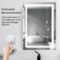 Espejo de Baño Rectangular LED con Sensor Táctil