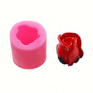Moule en silicone 3D en forme de rose pour décoration de téléphone portable, outils de pâtisserie en argile ultra-légère, OEM/ODM - Product Image 2