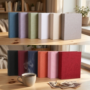 Petit album photo DIY 4x6 écologique avec couverture en lin, mini <span class=keywords><strong>livre</strong></span> de <span class=keywords><strong>poche</strong></span> contenant 100/200 pochettes verticales pour œuvres d'art, cartes postales et photos - Product Image 2