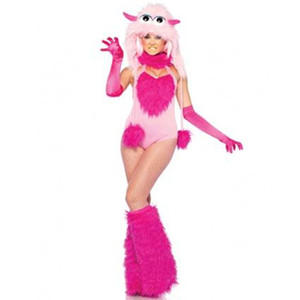 Disfraz de gato unicornio rosa para mujer, disfraz Sexy de Halloween para mujer, trajes de <span class=keywords><strong>animales</strong></span> de peluche esponjosos, <span class=keywords><strong>disfraces</strong></span> de <span class=keywords><strong>Carnaval</strong></span> para fiesta - Product Image 2