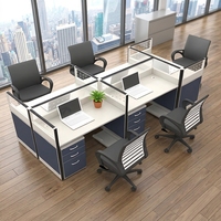 Office Cubicle Workstation Work Computer Desk Modern Wooden Employee Seat Partition Station Staff Table Furniture Set Wholesale