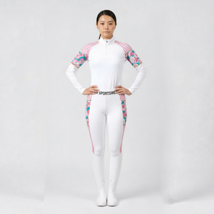 Leggings de equitación para mujer, cintura media, de spandex/poliéster, con agarre de silicona, elásticos, duraderos, para entrenamiento deportivo, personalizables, impermeables - Product Image 1