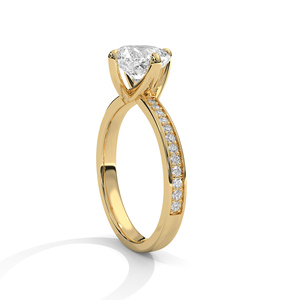 RAAMAA Diamond's 10k, 14k Yellow Gold Jewellery with Lab Grown <b>Cushion</b> Cut Diamonds for Wedding Rings - Product Image 2