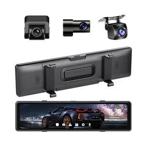 Caméra de rétroviseur à écran de 12 pouces Full HD 1080P 3 Dash Cam enregistreur vidéo dvr 2.5K caméra de voiture tableau de bord avec Wifi