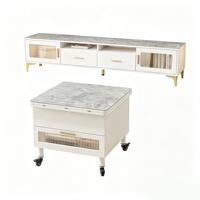 Table d'appoint multifonctionnelle convertible pour café et repas, table relevable à roulettes avec tiroir de rangement, pliable, pour canapé et salon