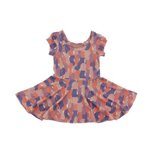 Estate nuova ragazza elegante abito da principessa stile straniero manica corta carino stampato Mini abito <span class=keywords><strong>per</strong></span> i bambini fatto di lana di bambù tessuto - Product Image 1