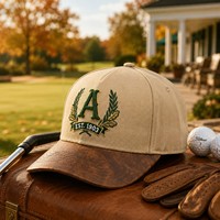 Gorra de Béisbol Vintage Estilo Universitario Americano de 6 Paneles, con Logotipo Bordado Personalizado, Visera Deportiva Estructurada, de Poliéster/Algodón Twill