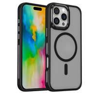 Coque de téléphone transparente givrée en acrylique pour iPhone 16, antichoc, minimaliste, créative, avec support magnétique pour voiture, personnalisable, vente en gros