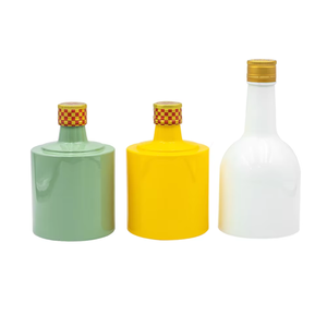Refillable <strong>Special</strong> Whisky Liquor <strong>Gin</strong> 500ml Vodka Transparent Round Empty Polish Packaging White Drink Bottles - Product Image 1