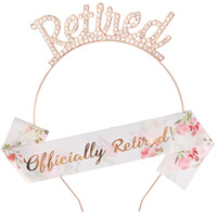 Ensemble de bandeau et de ceinture de fête de retraite en alliage HAWIN, accessoires de fête réutilisables, design personnalisé