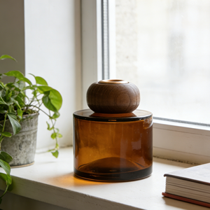 Botella Difusora de Aromaterapia Ecológica de 120 ml, <span class=keywords><strong>Vidrio</strong></span> Ámbar <span class=keywords><strong>con</strong></span> Tapa de <span class=keywords><strong>Madera</strong></span> - Product Image 4