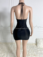 Robe de Bal Courte Argentée de Haute Qualité Ocstrade pour Femme 2026, Mini-Robe Brillante Sans Manches à Strass pour Tenue de Club