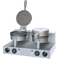 Gaufrier commercial à double tête, machine à gaufres électrique ronde antiadhésive (WB-2)