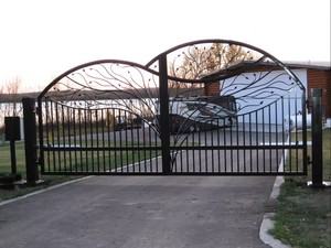 Hiện Đại Đơn Giản Đôi Cửa Sắt Rèn Vườn Cổng Đu Mở Phong Cách Cho Biệt Thự Sử Dụng - Product Image 4