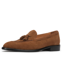 Mocassins pour hommes à pampilles, style britannique décontracté, chaussures à enfiler en cuir de vachette véritable de qualité supérieure, polyvalents et élégants