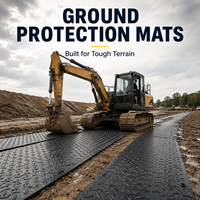 Panneaux de route temporaires en HDPE 4x8, tapis de protection robustes à emboîtement pour excavatrices, camions, grues sur sol souple