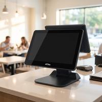 Gilong Windows Kapasitif Dokunmatik Ekranlı Satış Terminali Intel I5 Restoran Kasiyerleri Katlanabilir Taban Ambalaj Boyutunu Azaltır Siyah