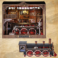 Maison de poupée en bois et puzzle 3D « Rail de ferrovia » - Jeu de puzzle éducatif DIY pour enfants et collectionneurs adultes
