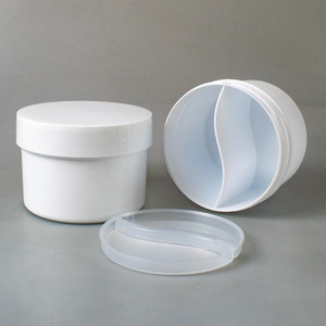 Hũ mỹ phẩm hai ngăn mới 150g + 150g, hũ nhựa có nắp, 2 trong 1, 300g, dùng cho kem dưỡng mặt, serum mắt, mặt nạ môi, tẩy tế bào chết - Product Image 1