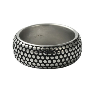 Men's <b>Titanium</b> Steel Polka Dot <b>Ring</b> Silver Retro Punk Style Geometric Design Gift Jewelry 16033 - Product Image 5