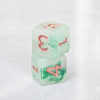 Dés de jeu de luxe en résine marbrée effet jade, coins carrés, thème forêt, pour Pathfinder RPG