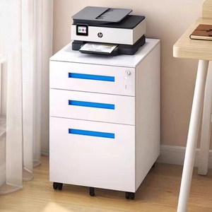 Top Vente Pas Cher Armoire Mobile Piédestal En Métal À 3 Tiroirs Avec Bord Rond - Product Image 6