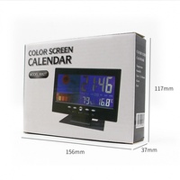 Calendrier perpétuel, horloge à écran couleur, affichage de la température et de l'humidité, prévisions météorologiques, rétroéclairage LCD, réveil, horloge à grand écran