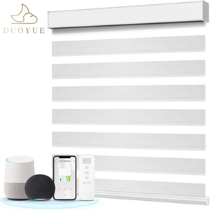 Persianas Zebra Modernas Horizontales Integradas de Doble Capa con Tela Opaca y Control Remoto Motorizado para Ventanas, Gran Venta - Product Image 1