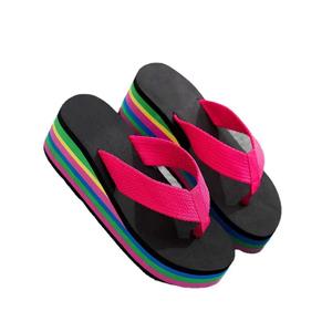 Zapatillas Mujer verano Arco Iris suela gruesa sandalias coloridos tacones altos exterior Casual <span class=keywords><strong>playa</strong></span> chanclas Mujer Chanclas Mujer EVA - Product Image 5