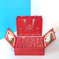 Boîtes d'emballage en carton papier pour kit de soins de la peau avec logo personnalisé de luxe, design créatif, calendrier de l'avent de Noël, boîte cadeau