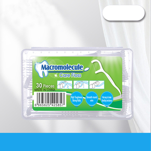 Grands <span class=keywords><strong>cure</strong></span>-dents et fil dentaire en plastique blanc à pointe angulaire et creuse avec étui de rangement en PP - Product Image 4