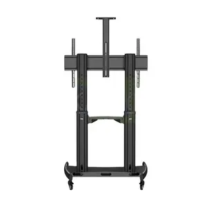 KALOC AF90/B tv cart stand with wheels mobile tv cart fit 65-100 inches plasma tv load capacity is 100kg