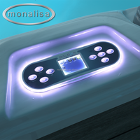 Spa extérieur de luxe à jets multi-niveaux - Bain à remous professionnel pour 7 personnes avec jets ciblés pour soulager les épaules, le dos et les jambes.