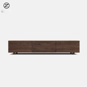<span class=keywords><strong>Meuble</strong></span> <span class=keywords><strong>TV</strong></span> en noyer noir d'Amérique du Nord, style nordique minimaliste, en bois massif, avec tiroirs, pour salon, en chêne, avec portes battantes créatives - Product Image 1