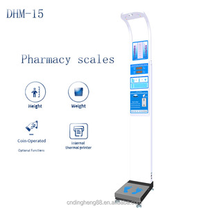 Báscula de Medición de Altura y Peso Humana por Ultrasonido Dingheng DHM-15 con Función de IMC, Precisión de 0.1KG, Pantalla LED, Placa de Acero - Product Image 1