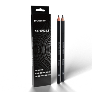 Ensemble de 14 crayons à dessin hexagonaux en bois de pin 4H 2H HB B 2B 3B 4B 5B 6B 7B 8B 10B 12B 14B <span class=keywords><strong>Brutfuner</strong></span> certifié EN71 - Product Image 3