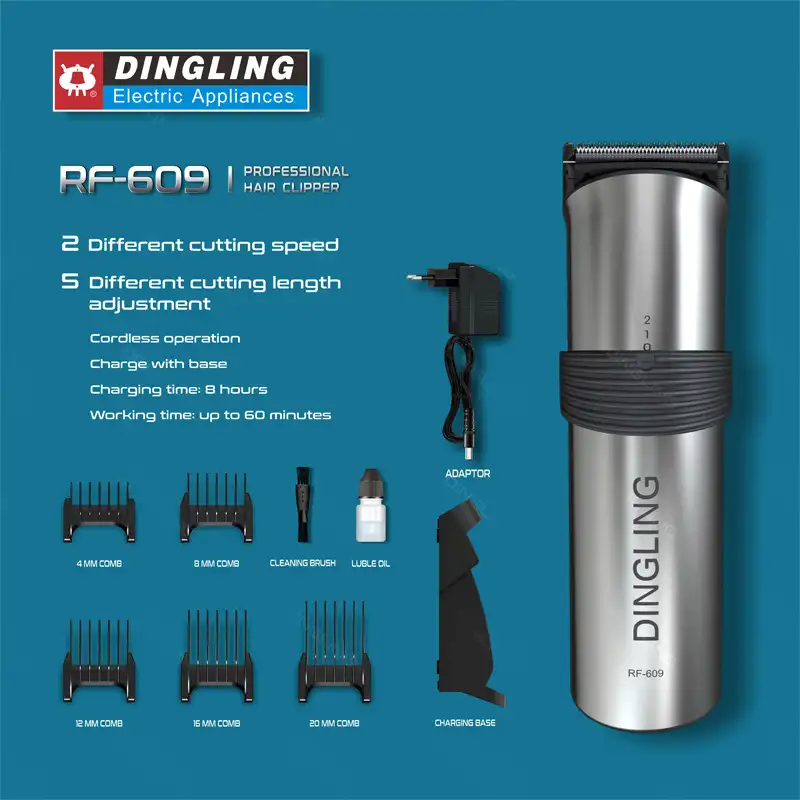 Trimmer Dingling 609 RF-609 Professional Barber Trimmer New Design High Quality Electric Cut Hair Machine For Men