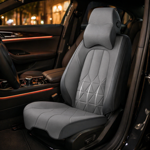 Ensemble de housses de siège de <span class=keywords><strong>voiture</strong></span> modernes de luxe en <span class=keywords><strong>cuir</strong></span> X5, toutes saisons, entièrement couvrantes, de haute qualité, imperméables, respirantes et pratiques - Product Image 2