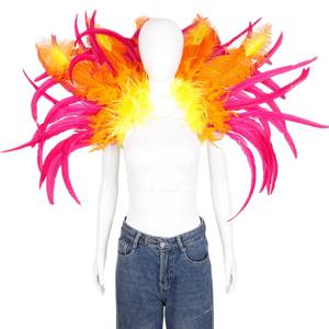 Châle <span class=keywords><strong>en</strong></span> plumes extra large pour femme adulte, accessoire de costume de cosplay d'Halloween, couleur personnalisable, confortable - Product Image 4