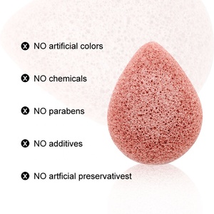 Gloway – éponge Konjac naturelle sans cruauté envers les animaux, rouge, Orange, vert, noir, végétalien, lavage du visage, goutte d'eau, 100% - Product Image 5