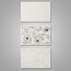 กระเบื้องบุผนังเซรามิกเคลือบเงา วิสตาร์ แบล็ค ไวท์ ขนาด 300x450 มม. ลายหนัง สำหรับห้องครัวและห้องน้ำ รับประกัน 5 ปี - Product Image 3