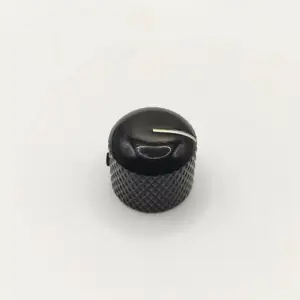Pomo de aluminio anodizado negro pequeño hecho a medida con moleteado de diamante
