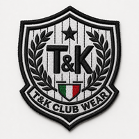 Écusson brodé personnalisé, blason, badge de club, logo à rayures, en satin, avec ourlet surjeté, à coudre ou thermocollant pour veste et chapeau