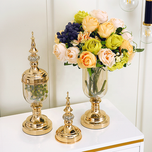 Vase à fleurs artificielles en métal avec verre, utilisé <span class=keywords><strong>pour</strong></span> <span class=keywords><strong>centre</strong></span> <span class=keywords><strong>de</strong></span> <span class=keywords><strong>Table</strong></span> <span class=keywords><strong>de</strong></span> noël - Product Image 5