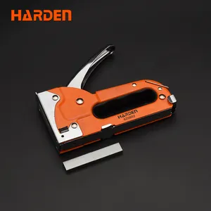 Hand staple gun for wood working HARDEN 4 14mm 5 32 9 16 3 way steel heavy duty brad nail gun support oem