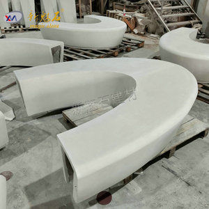 ม้านั่งหินวิเศษ UHPCGRC แบบสั่งทำพิเศษสำหรับจัดสวนภายนอก สีขาวเทา - Product Image 1