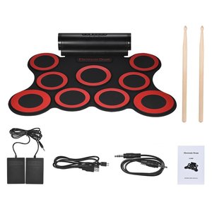 Electronic Drum Kit 9 Pad Silicone Foldable With Drumsticks For Practice - Product Image 4