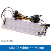 MB-102 MB102 planche à pain 830 points sans soudure PCB planche à pain Test développer Dupont ligne Kit de bricolage pour laboratoire arduino