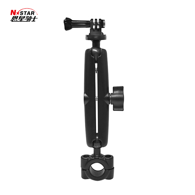 Motorcycle Sports Camera Holder Handlebar Tube Mount with Aluminum Alloy 15cm Double Socket Arm Camera Bracket Ball Adapter
