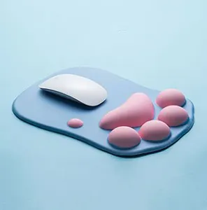 Özel tasarım yumuşak silikon bilek dayanağı bilek yastık konfor Mouse Pad bilgisayar fare Mat kedi pençe Mouse Pad bilek destek